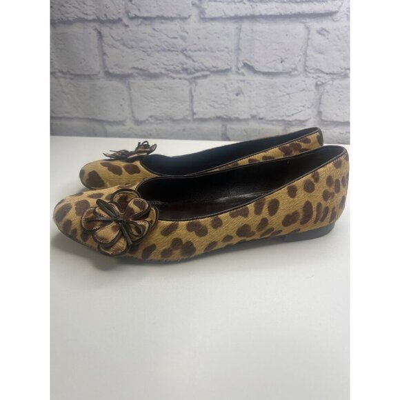 Isaac Mizrahi Ballet Flat Animal Print Slip on Shoes Ladies Size 8.5B Calf Hair - Picture 4 of 13